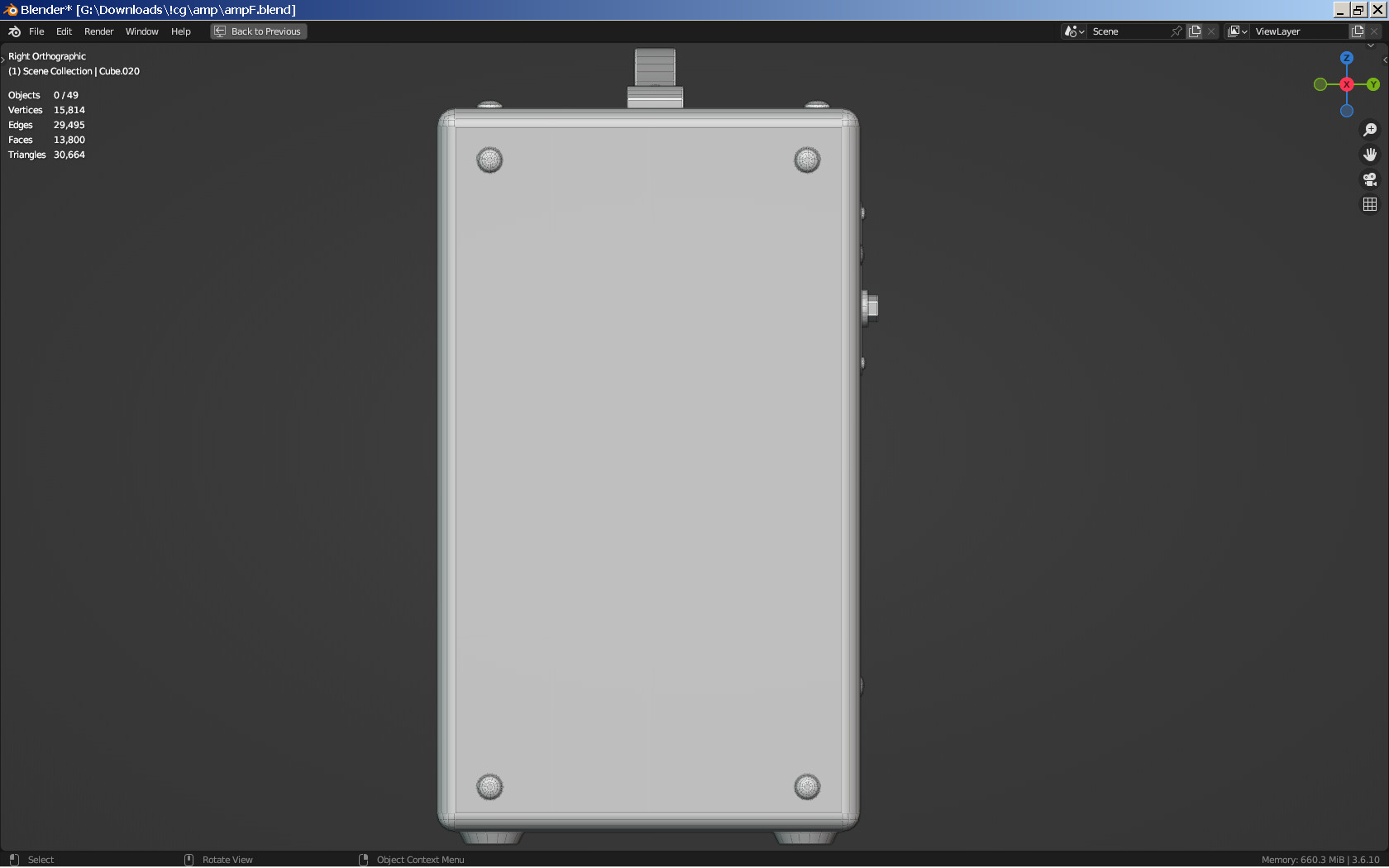 Guitar Amplifier Low-poly 3D model_3