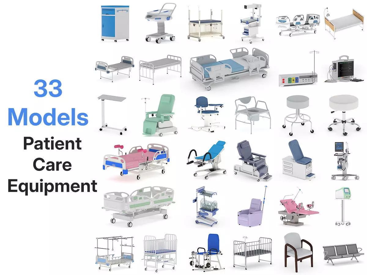 33 Models Medical Patient Care Equipment 3D model_0