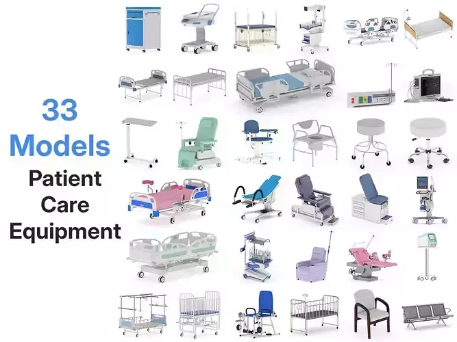 33 Models Medical Patient Care Equipment 3D model