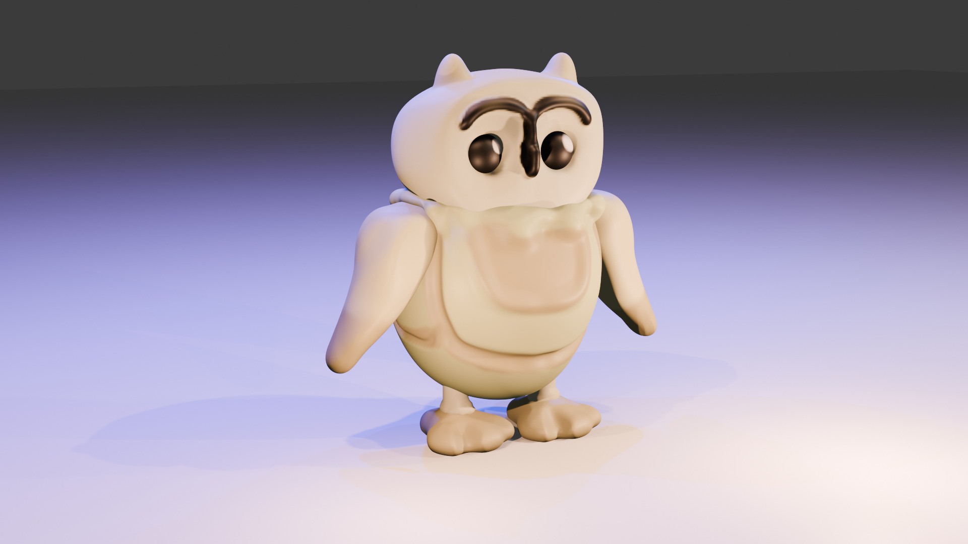 3D Modeling Toy - Buboo The Owl Low-poly 3D model_2