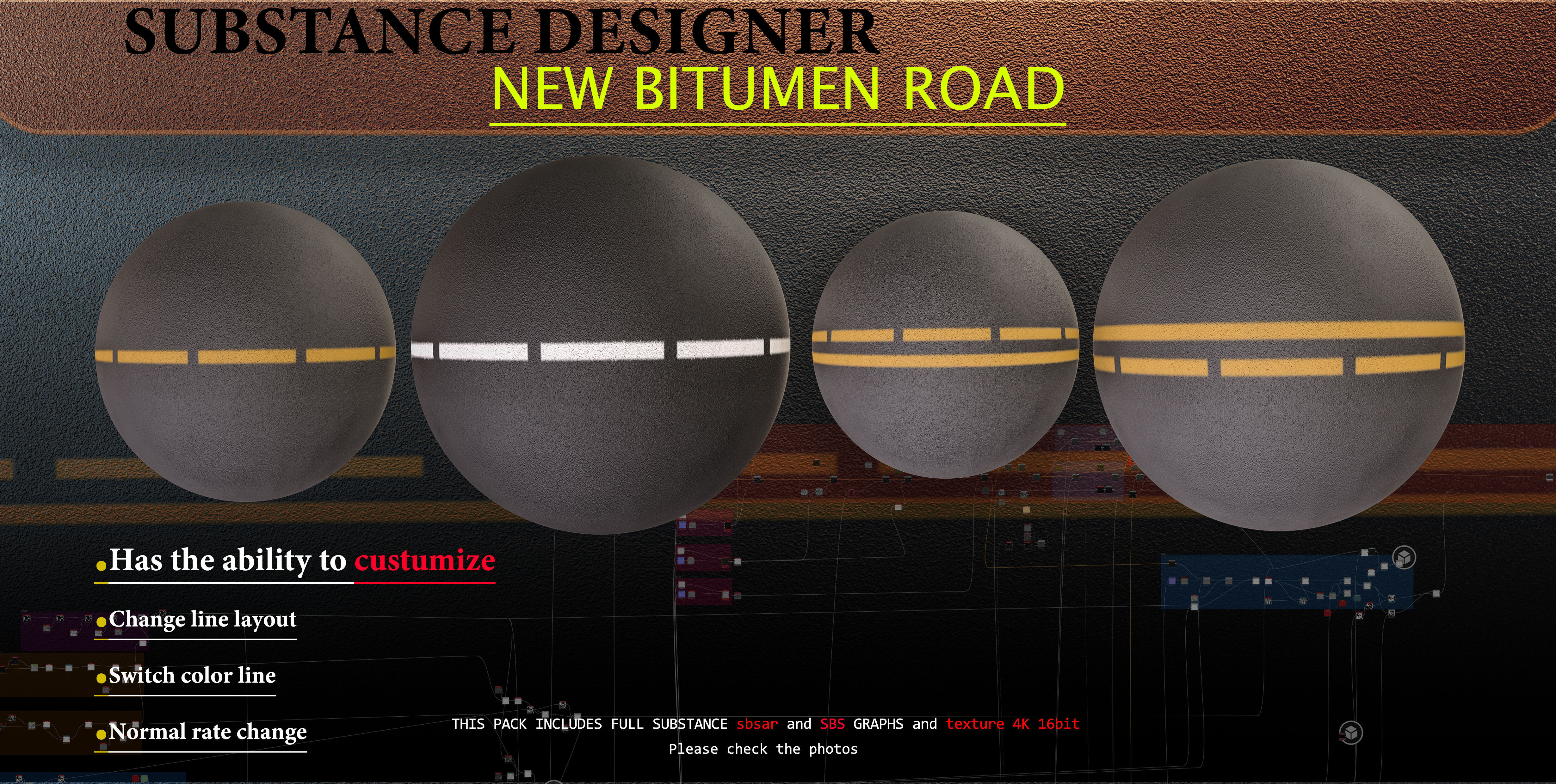 NEW BITUMEN ROAD SBS SBSAR texture4K16bit Texture_2