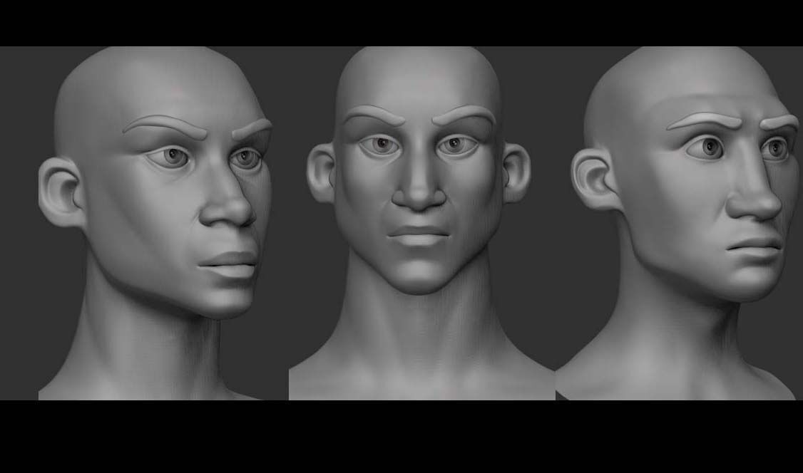 Pack of 50 Stylized - Semi Real Head characters Game Ready Low-poly 3D model_4