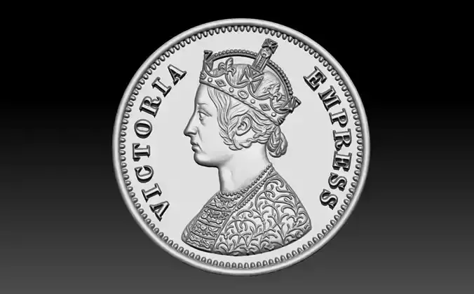 victoria queen coin 3d print model