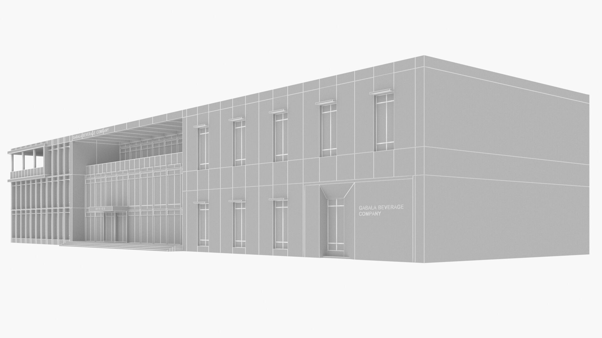 Building modern architecture Low-poly 3D model_12