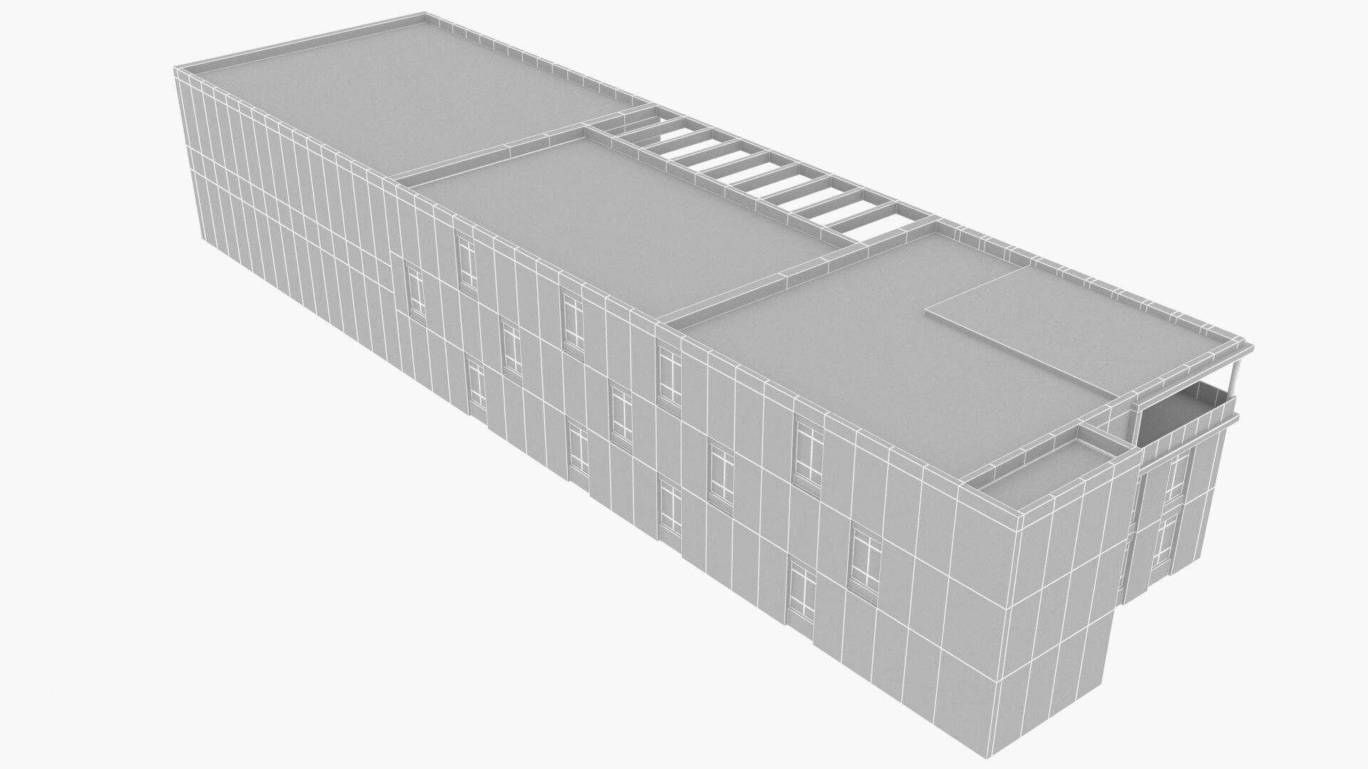 Building modern architecture Low-poly 3D model_15