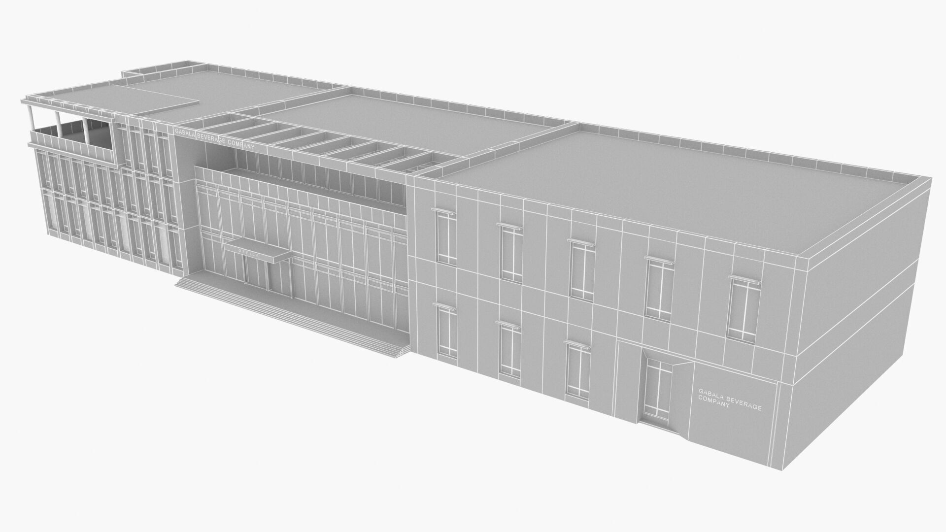 Building modern architecture Low-poly 3D model_9