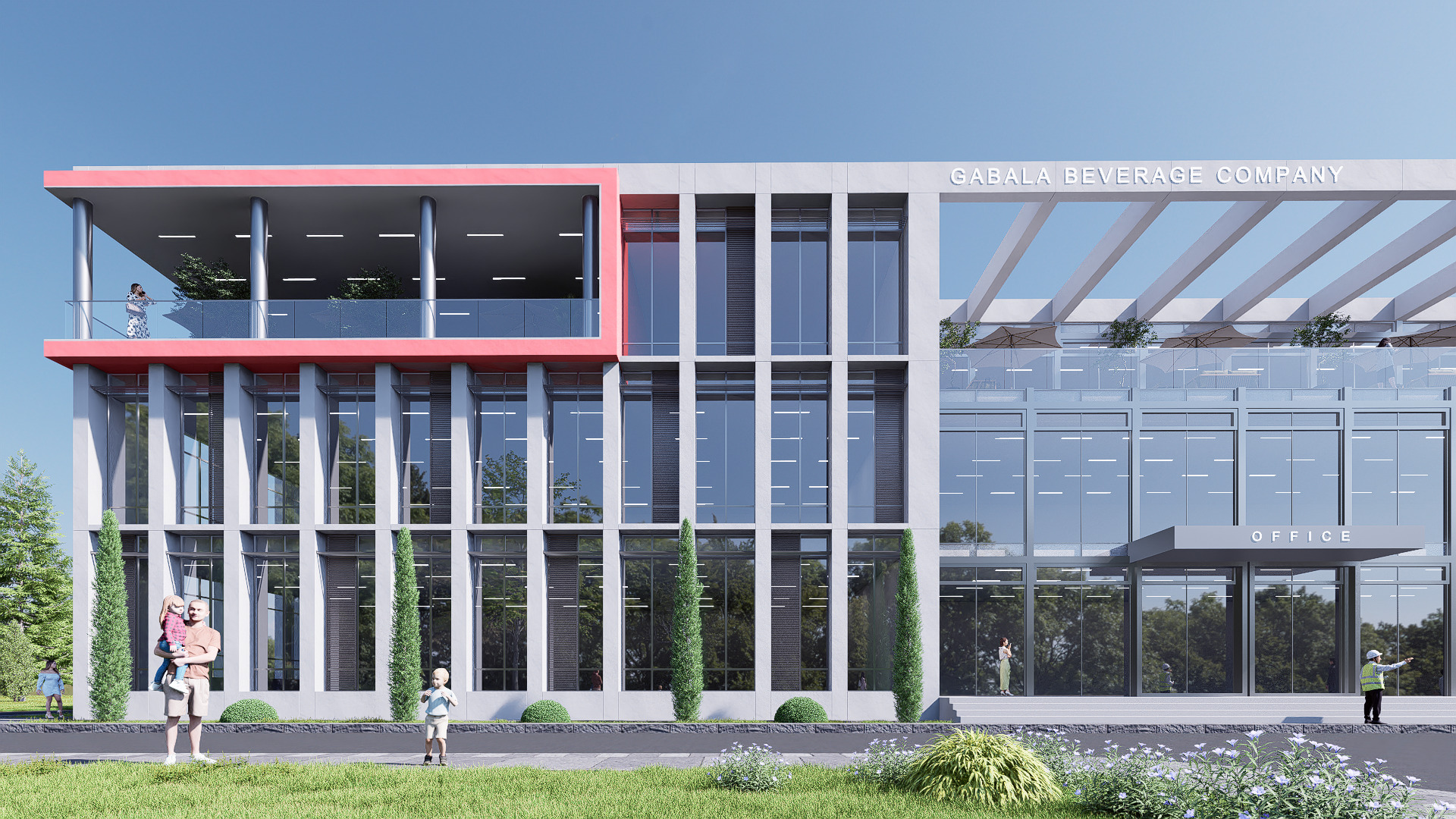 Building modern architecture Low-poly 3D model_5