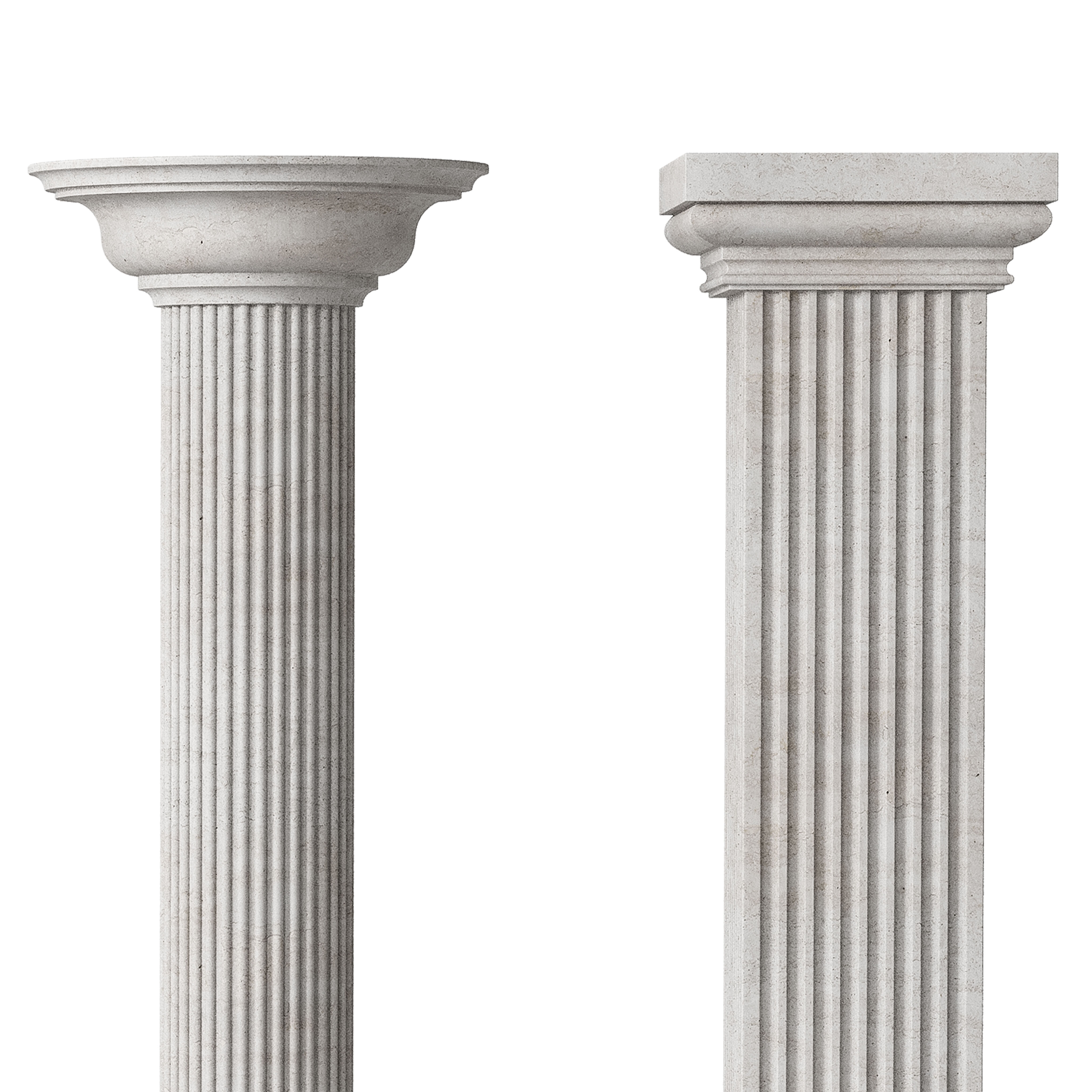 Marble Quintet Columns with Classic Design 3D model_5