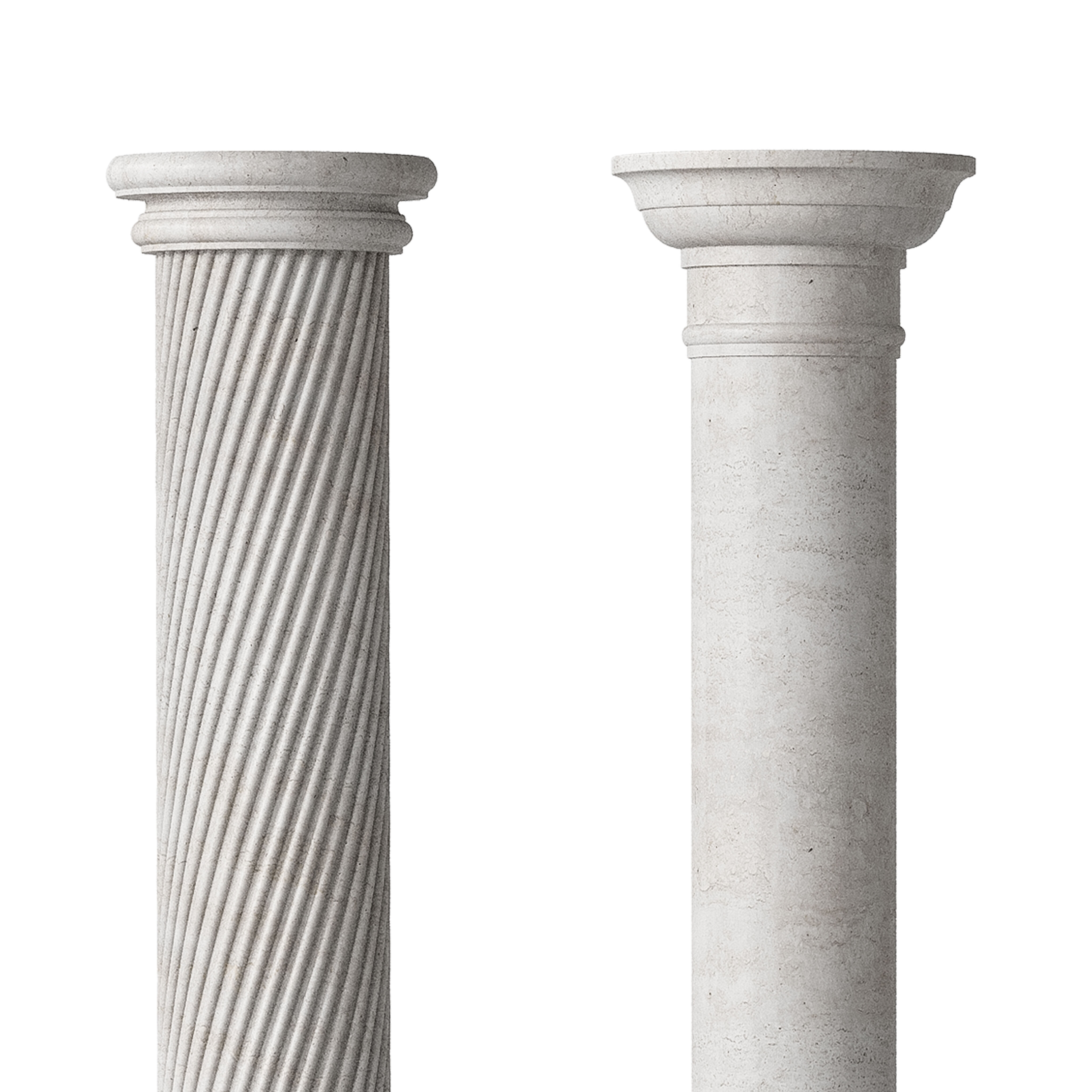 Marble Quintet Columns with Classic Design 3D model_4