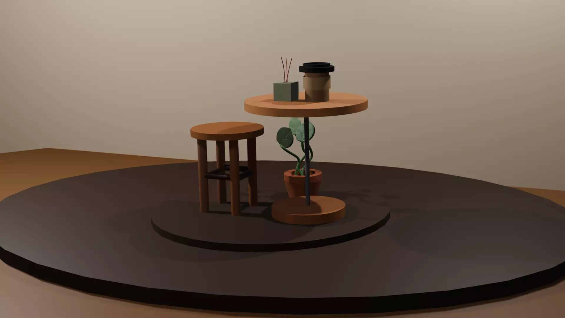 A Little Coffe Low-poly 3D model