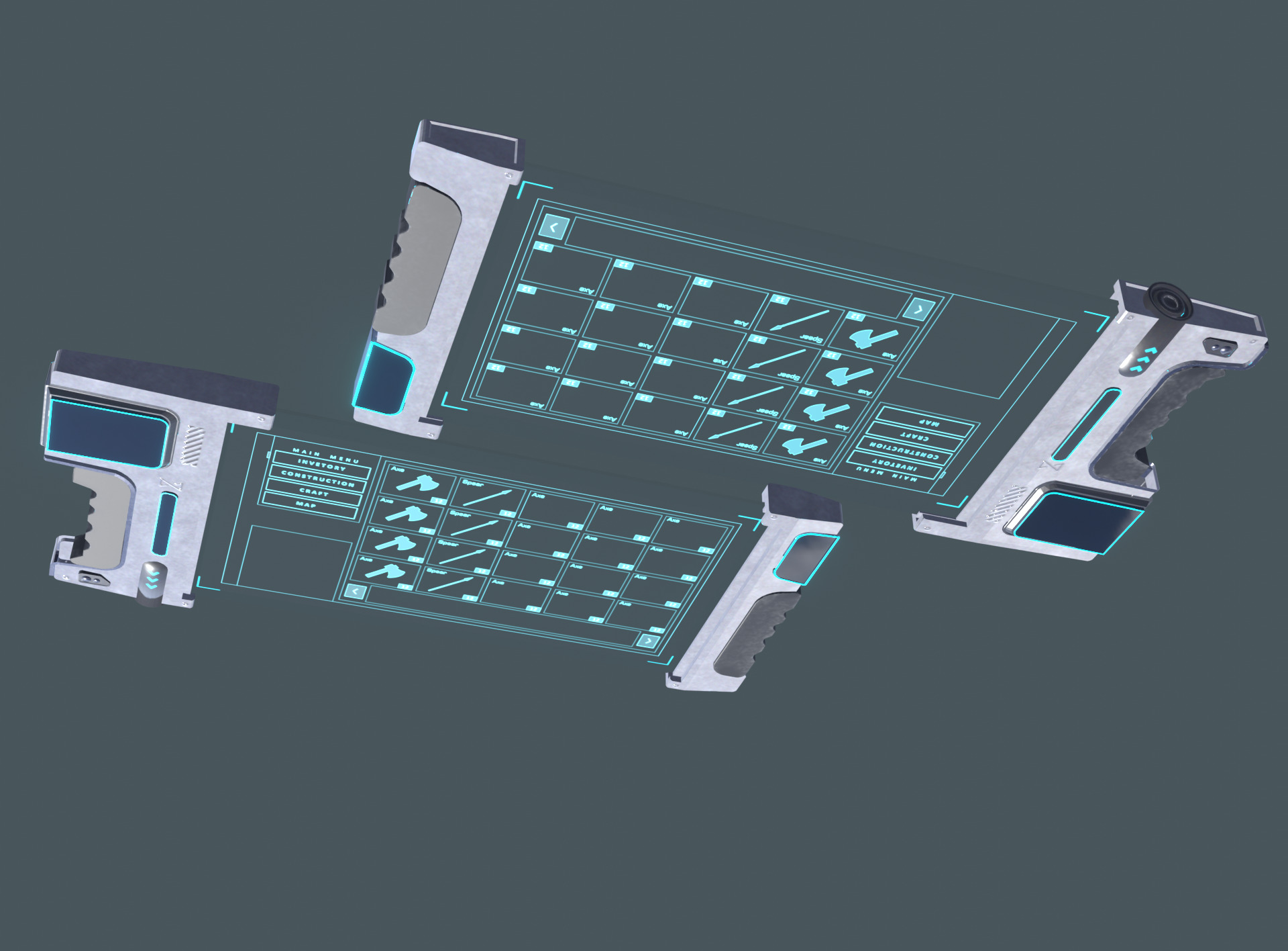 SCIFI TABLET - PBR - GAME READY Low-poly 3D model_3