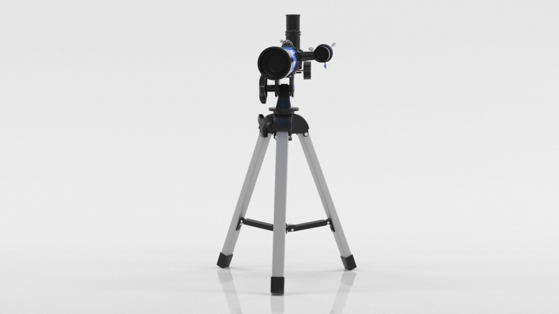 Kids Telescope 400 40mm with Tripod and Finder Scope Low-poly 3D model_15