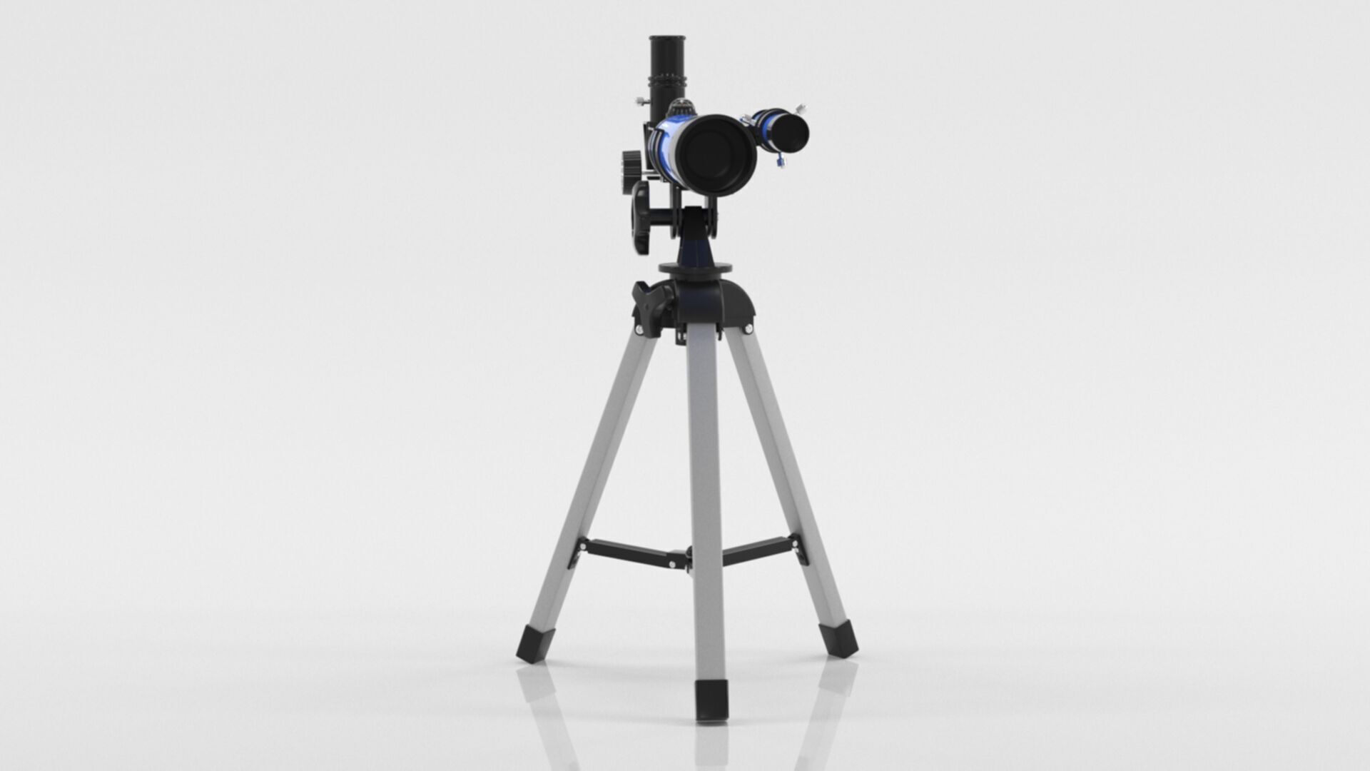 Kids Telescope 400 40mm with Tripod and Finder Scope Low-poly 3D model_2