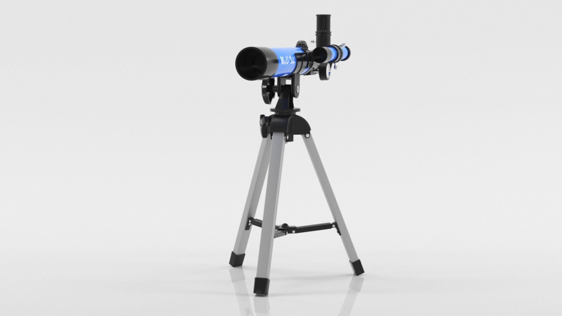 Kids Telescope 400 40mm with Tripod and Finder Scope Low-poly 3D model_14