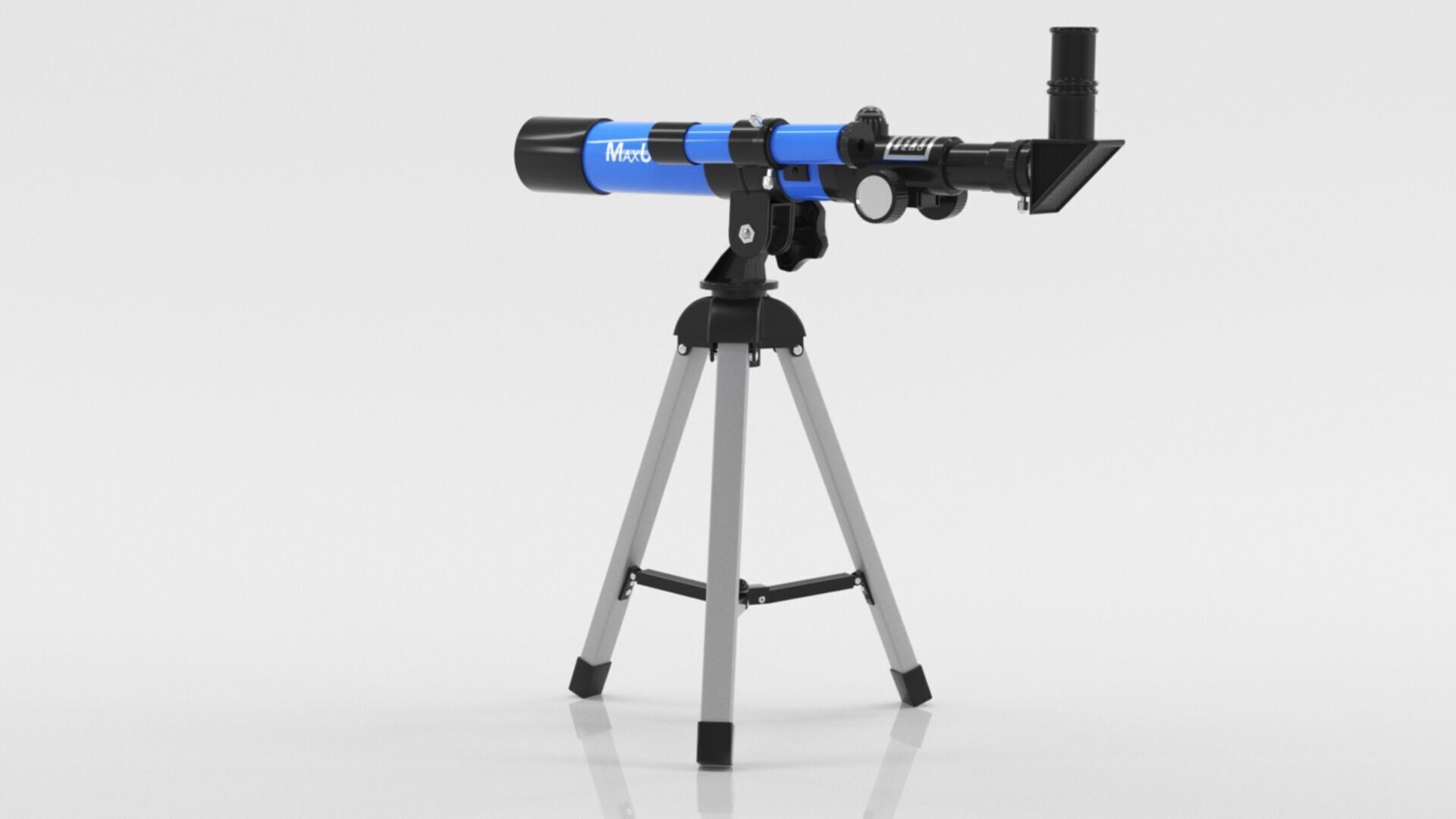 Kids Telescope 400 40mm with Tripod and Finder Scope Low-poly 3D model_10