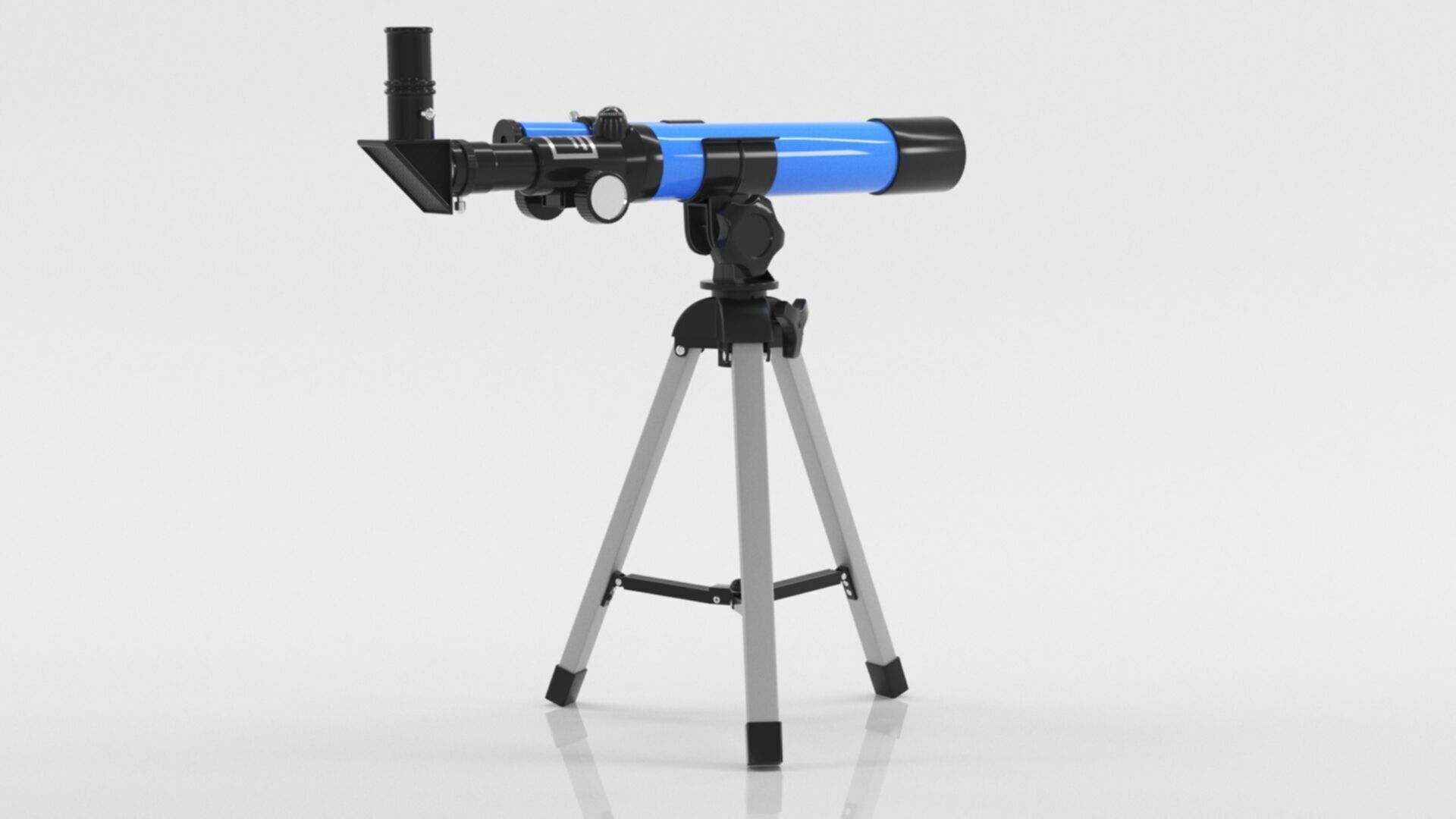 Kids Telescope 400 40mm with Tripod and Finder Scope Low-poly 3D model_7