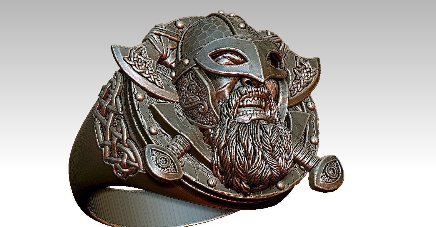 Skull Ring V01 3D print model_5