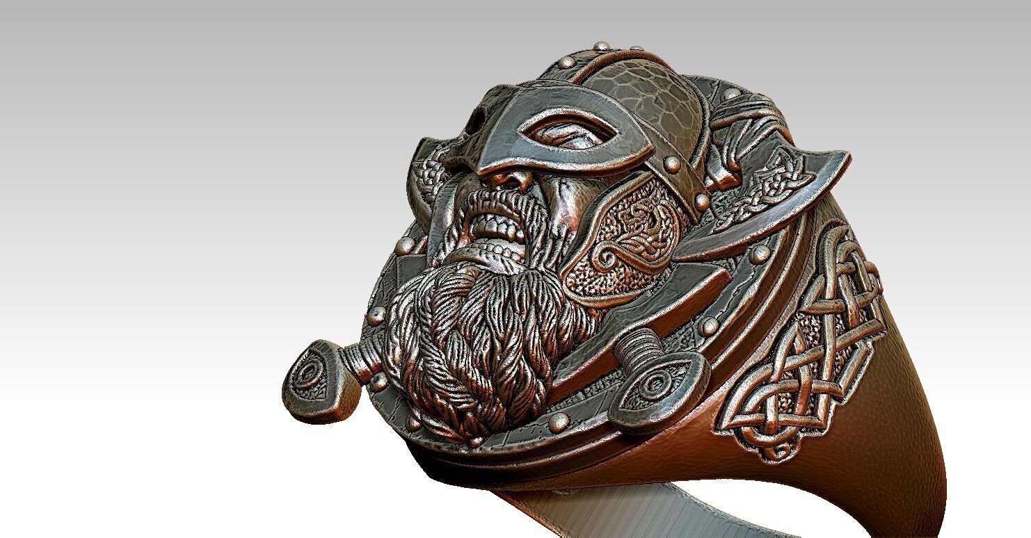 Skull Ring V01 3D print model_7