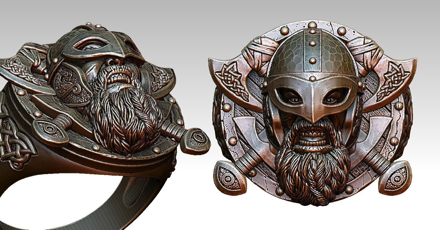 Skull Ring V01 3D print model_2