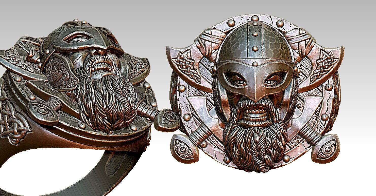 Skull Ring V01 3D print model_10