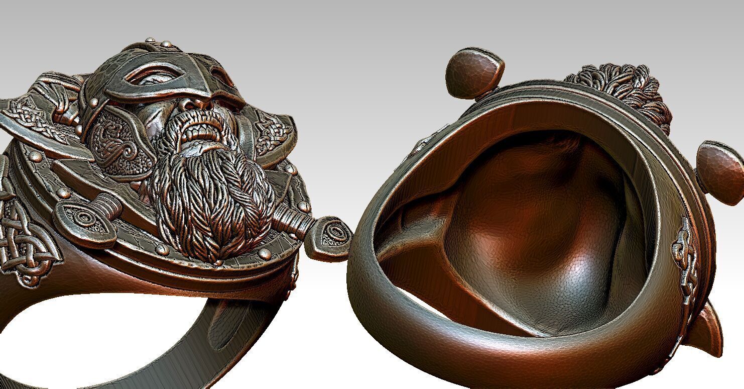 Skull Ring V01 3D print model_11