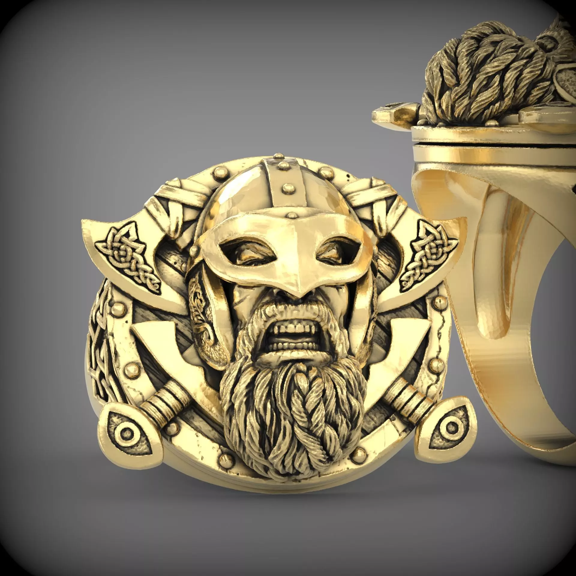 Skull Ring V01 3D print model_0