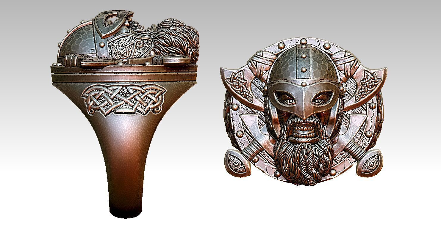 Skull Ring V01 3D print model_9