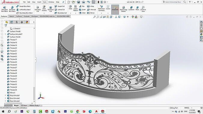 3D model of art villa iron railing architecture  3D model