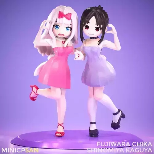 Fujiwara Chika and Shinomiya Kaguya - Kaguya-sama Love Is War 3D print model