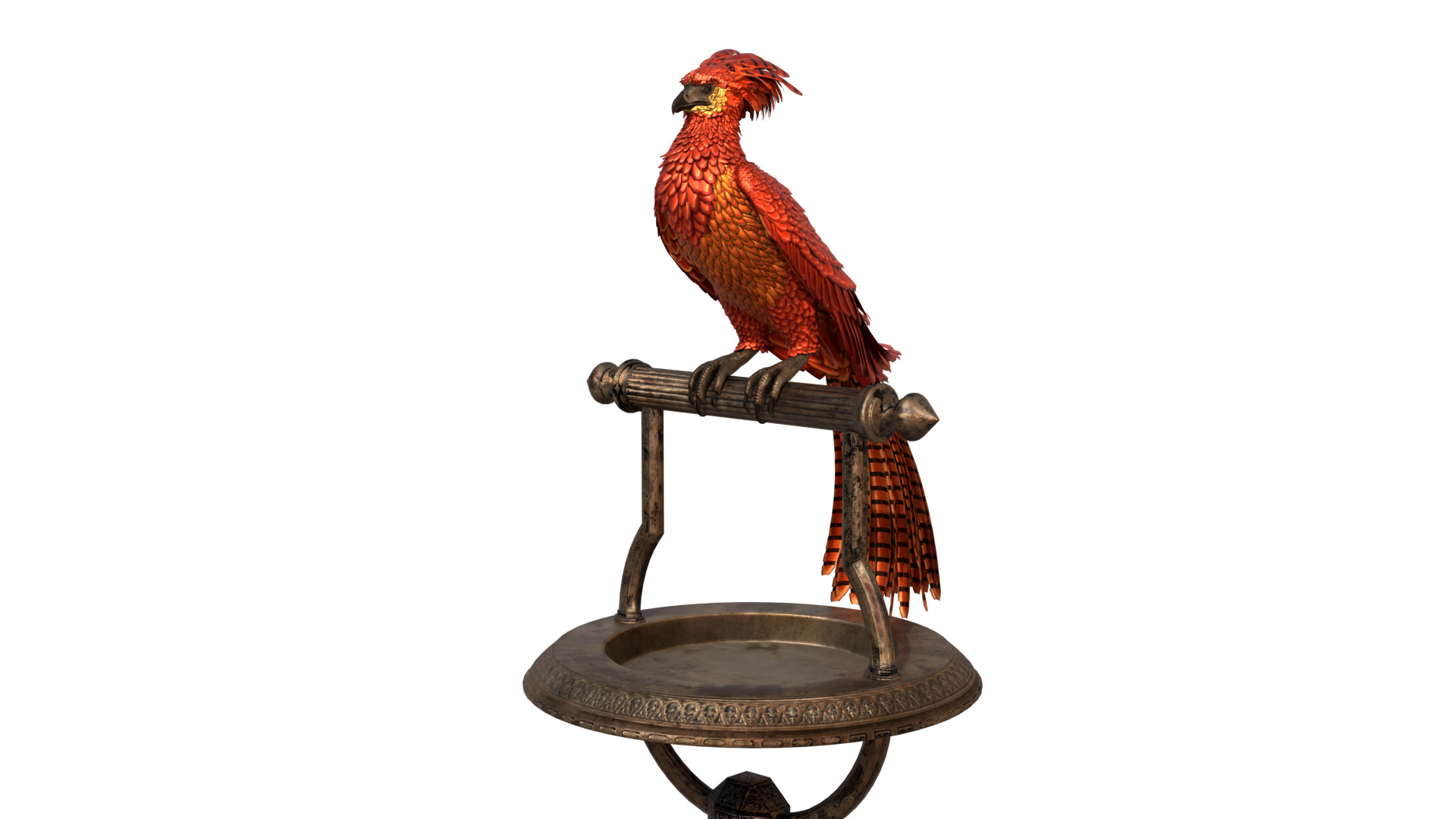 Fawkes Bird Low-poly 3D model_3