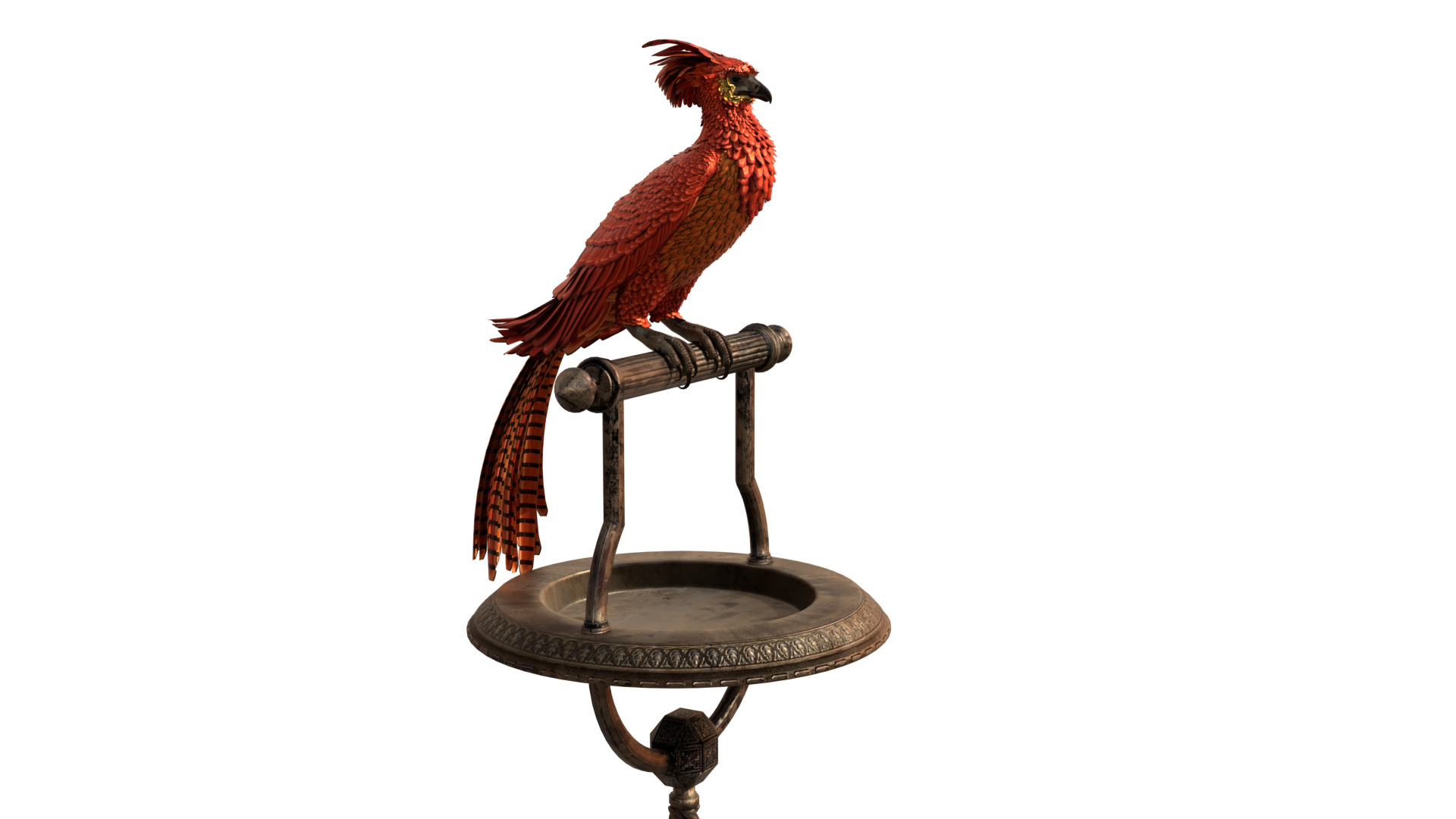 Fawkes Bird Low-poly 3D model_4