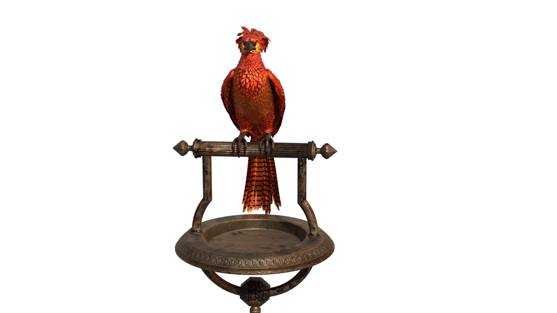 Fawkes Bird Low-poly 3D model_5