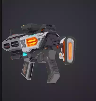 Futuristic Gun 3D Model - Sci-Fi Energy Weapon for Games Low-poly 3D model
