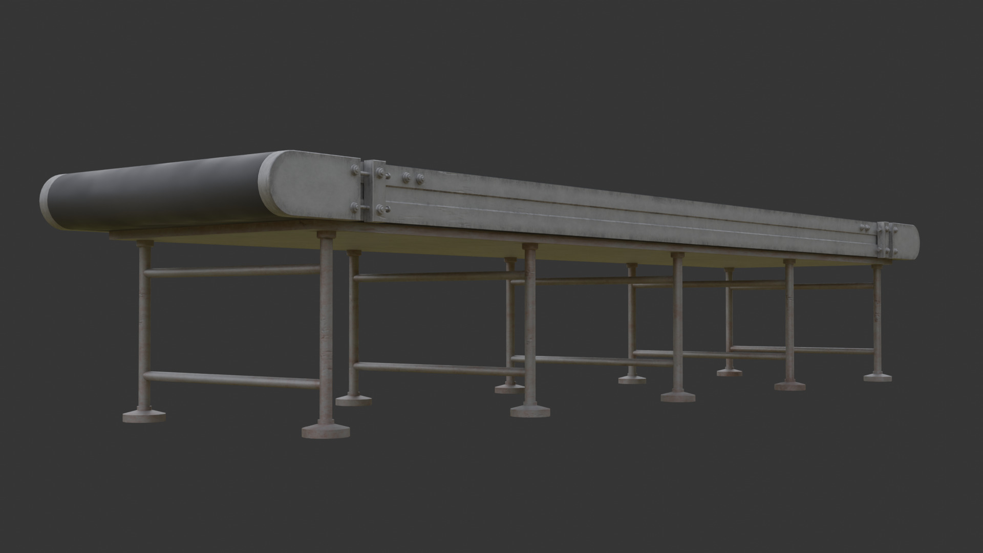 Industrial Conveyor Belt Low-poly 3D model_1