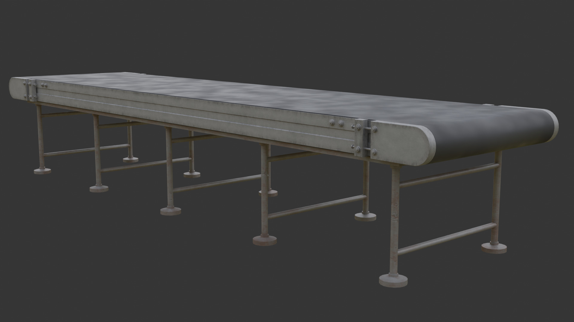 Industrial Conveyor Belt Low-poly 3D model_3