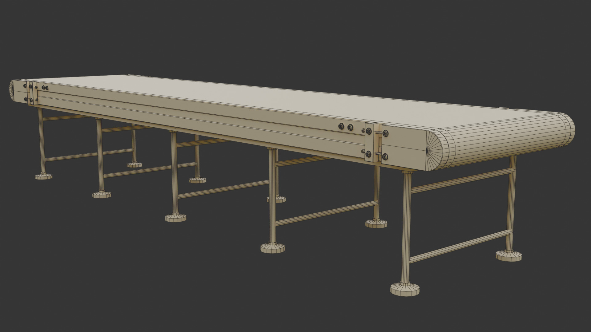 Industrial Conveyor Belt Low-poly 3D model_4