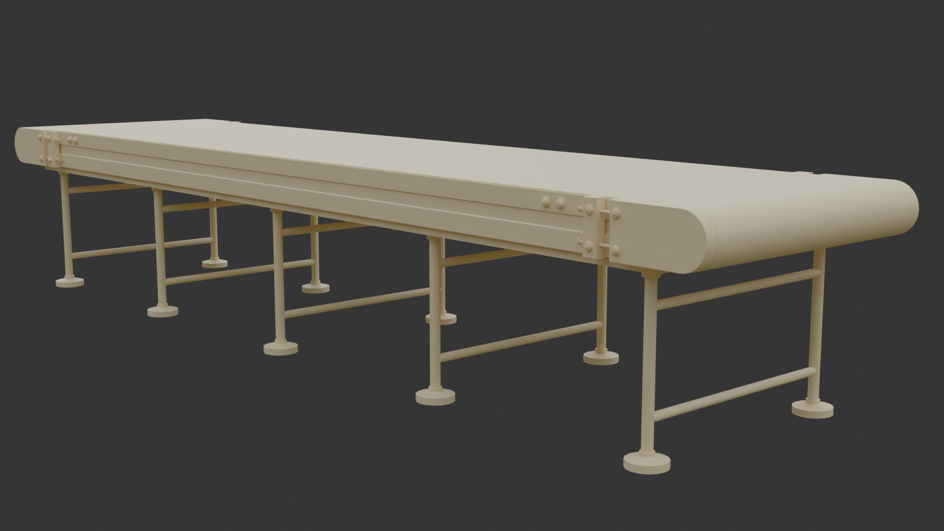 Industrial Conveyor Belt Low-poly 3D model_5
