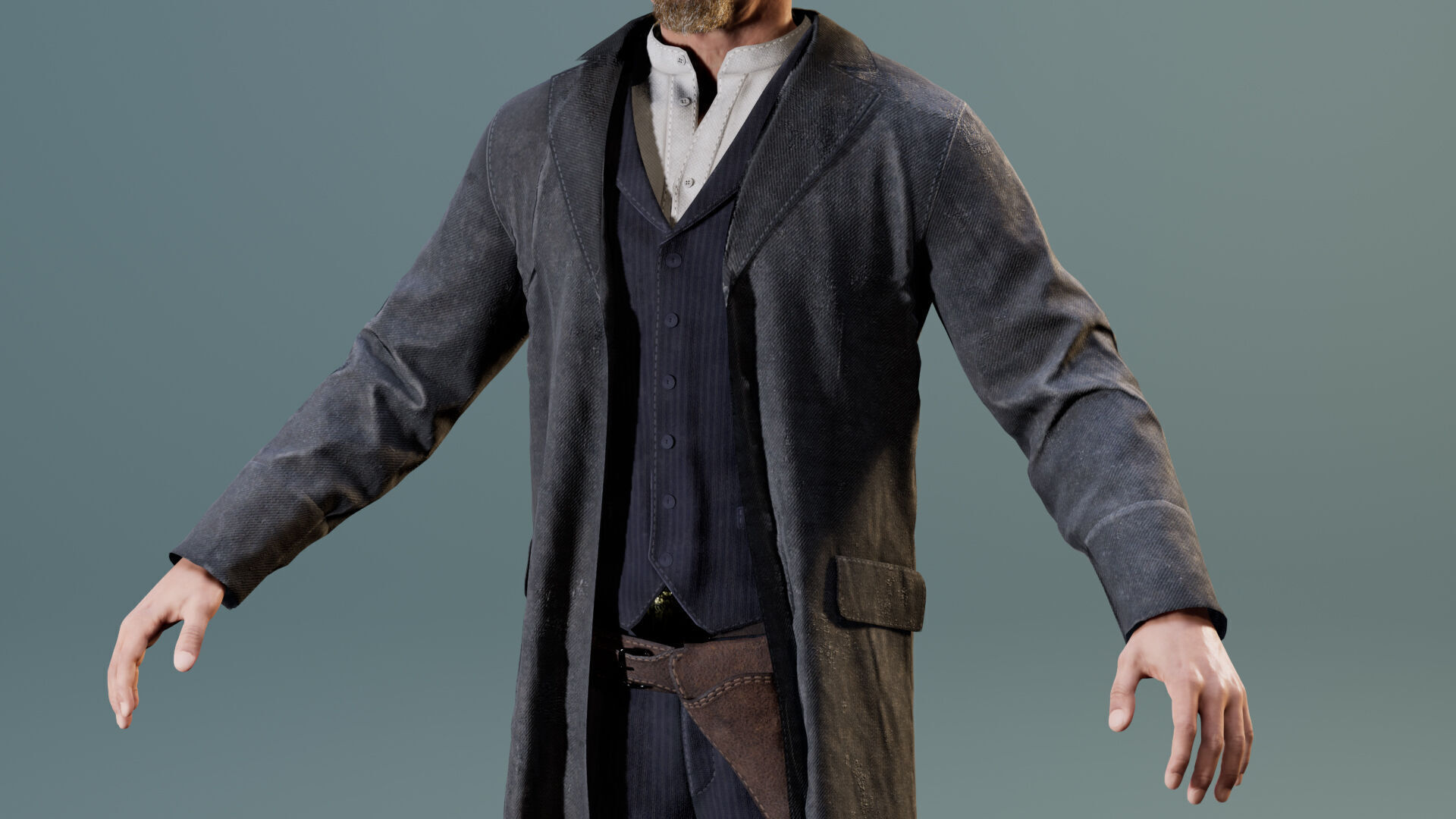 Western Cowboy Outfits Vol 2 - Rigged - Game Ready Low-poly 3D model_13