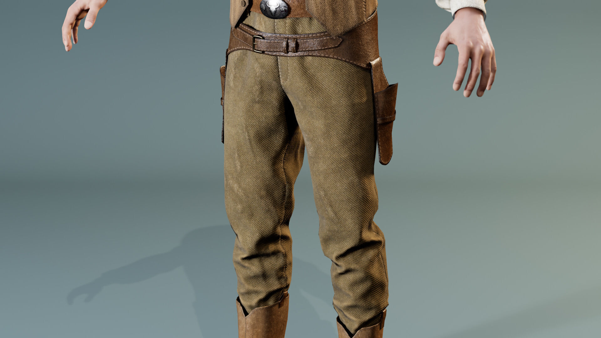 Western Cowboy Outfits Vol 2 - Rigged - Game Ready Low-poly 3D model_7