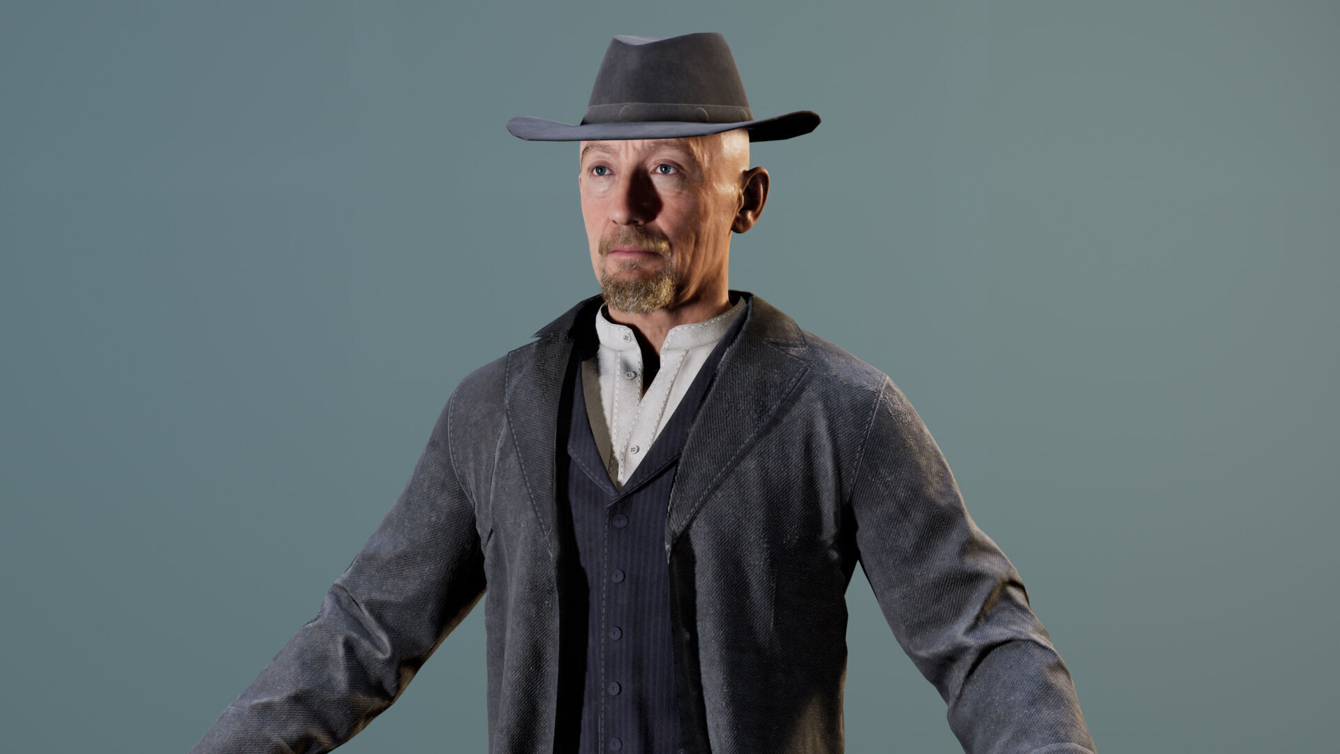 Western Cowboy Outfits Vol 2 - Rigged - Game Ready Low-poly 3D model_12