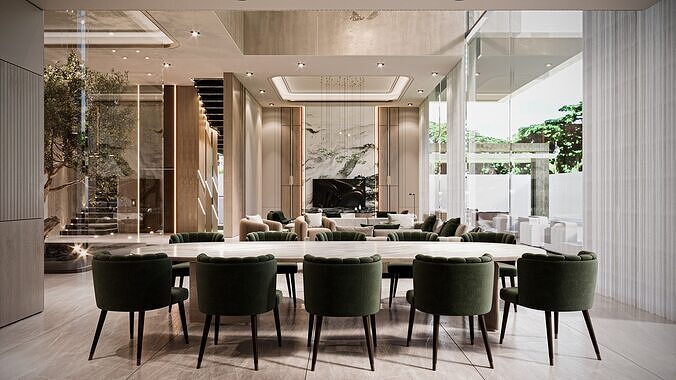 Modern Luxury Villa 3D model 7