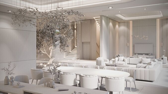 Modern Luxury Villa 3D model 2