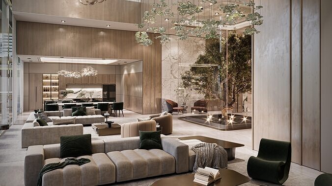 Modern Luxury Villa 3D model 6