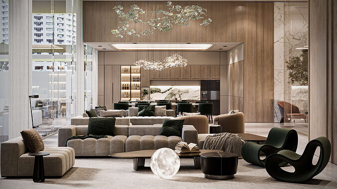 Modern Luxury Villa 3D model 5