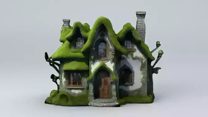 Fantasy Forest House 5 Low-poly 3D model
