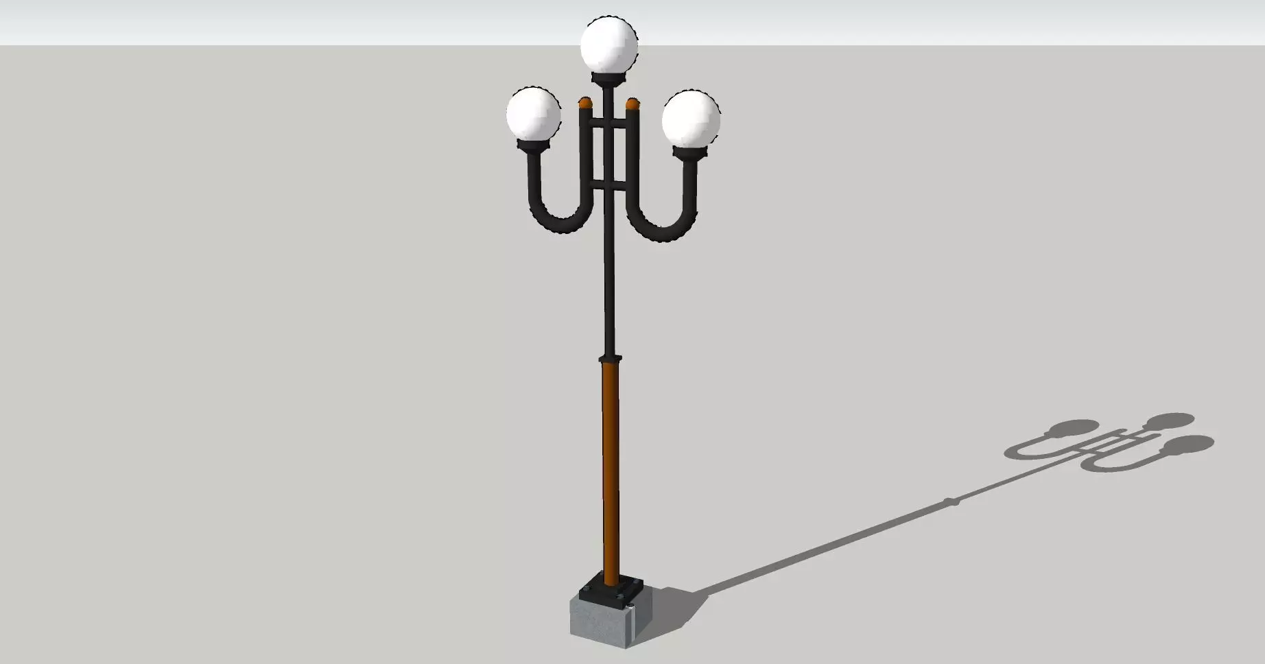 Retro Street Light 3D model