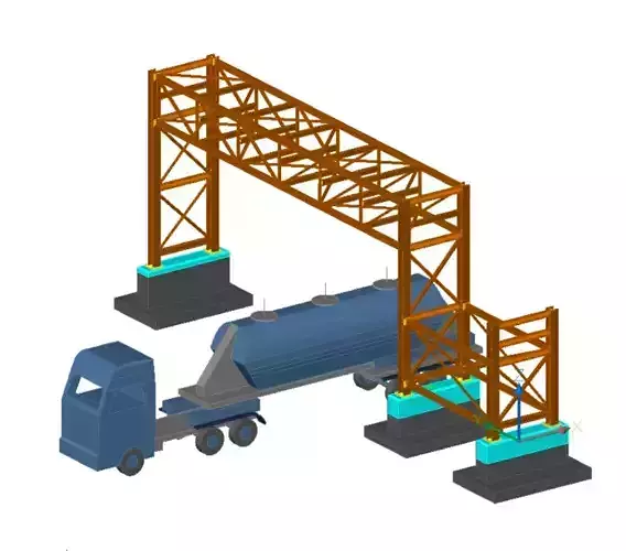Pipe bridge 3 levels 20m long 2600mm wide 6400m clearance