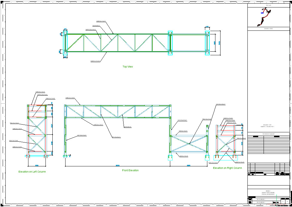Pipe bridge 3 levels 20m long 2600mm wide 6400m clearance 3D model_1