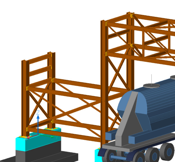 Pipe bridge 3 levels 20m long 2600mm wide 6400m clearance 3D model_2