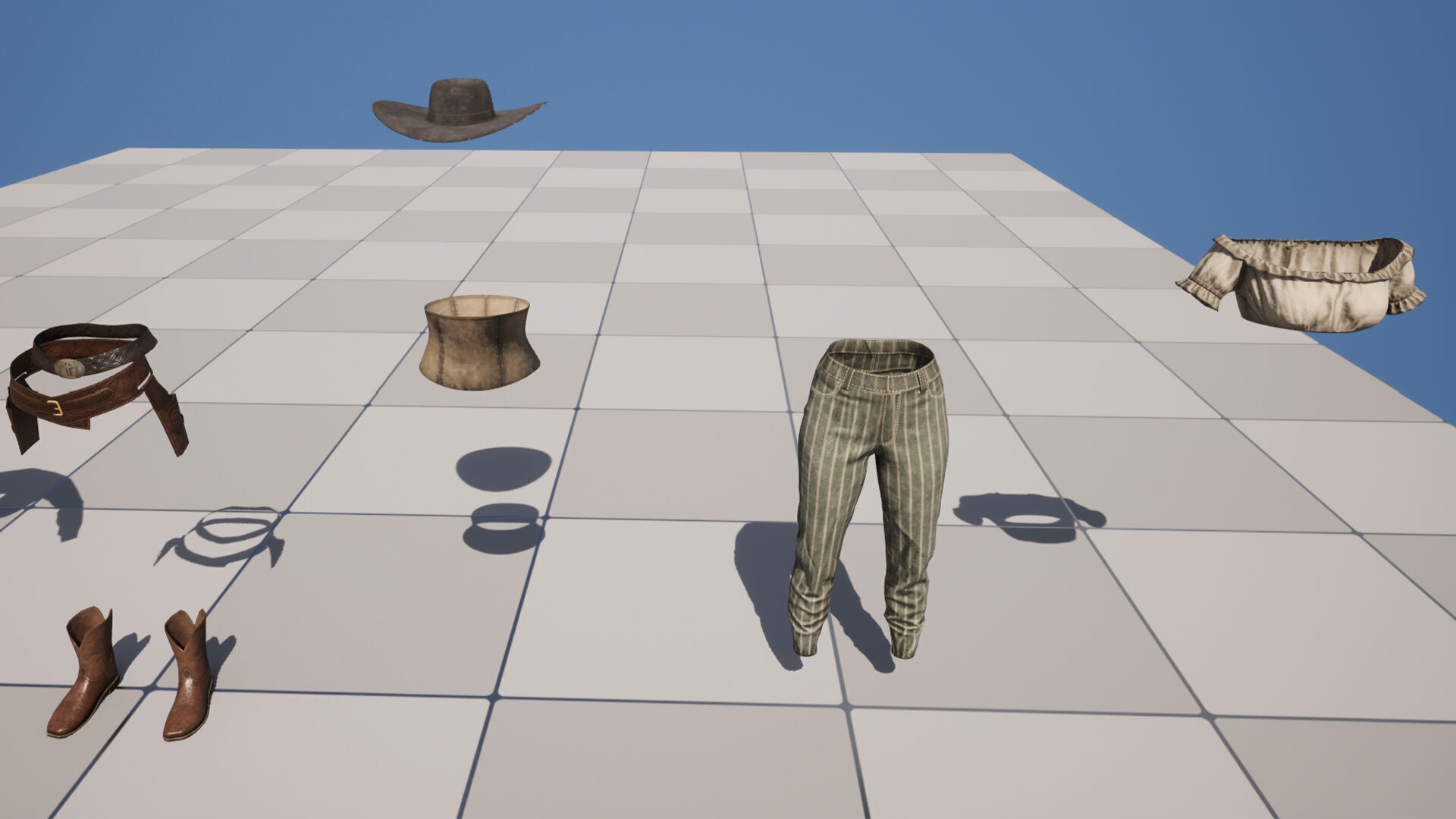Western Cowboy Outfits Vol 3 - Rigged - Game Ready Low-poly 3D model_14